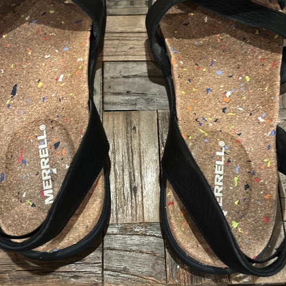 Merrell Napa Valley Slingback Leather Cork Sandals  Dark Malbec Size 8 - Picture 5 of 9